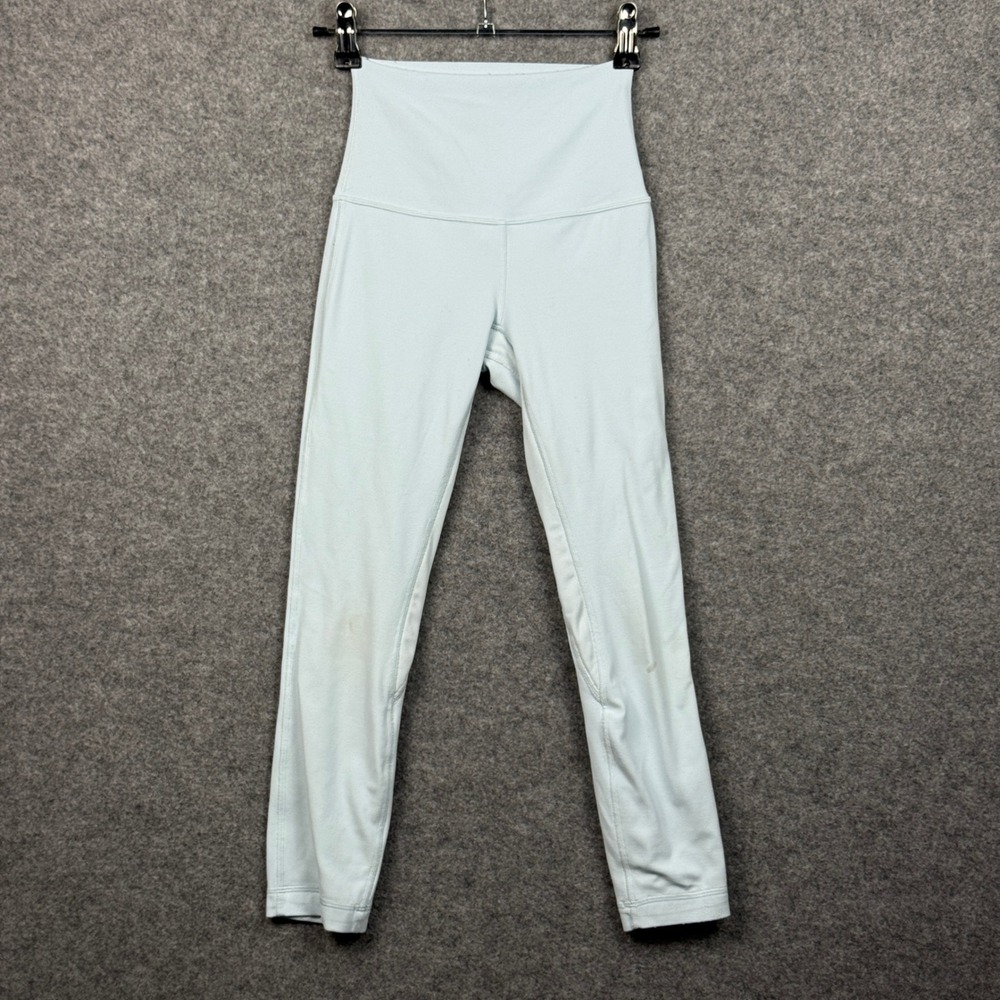 Lululemon Align High Rise Crop Leggings Light Blue Yoga Athletic Women's Size 0